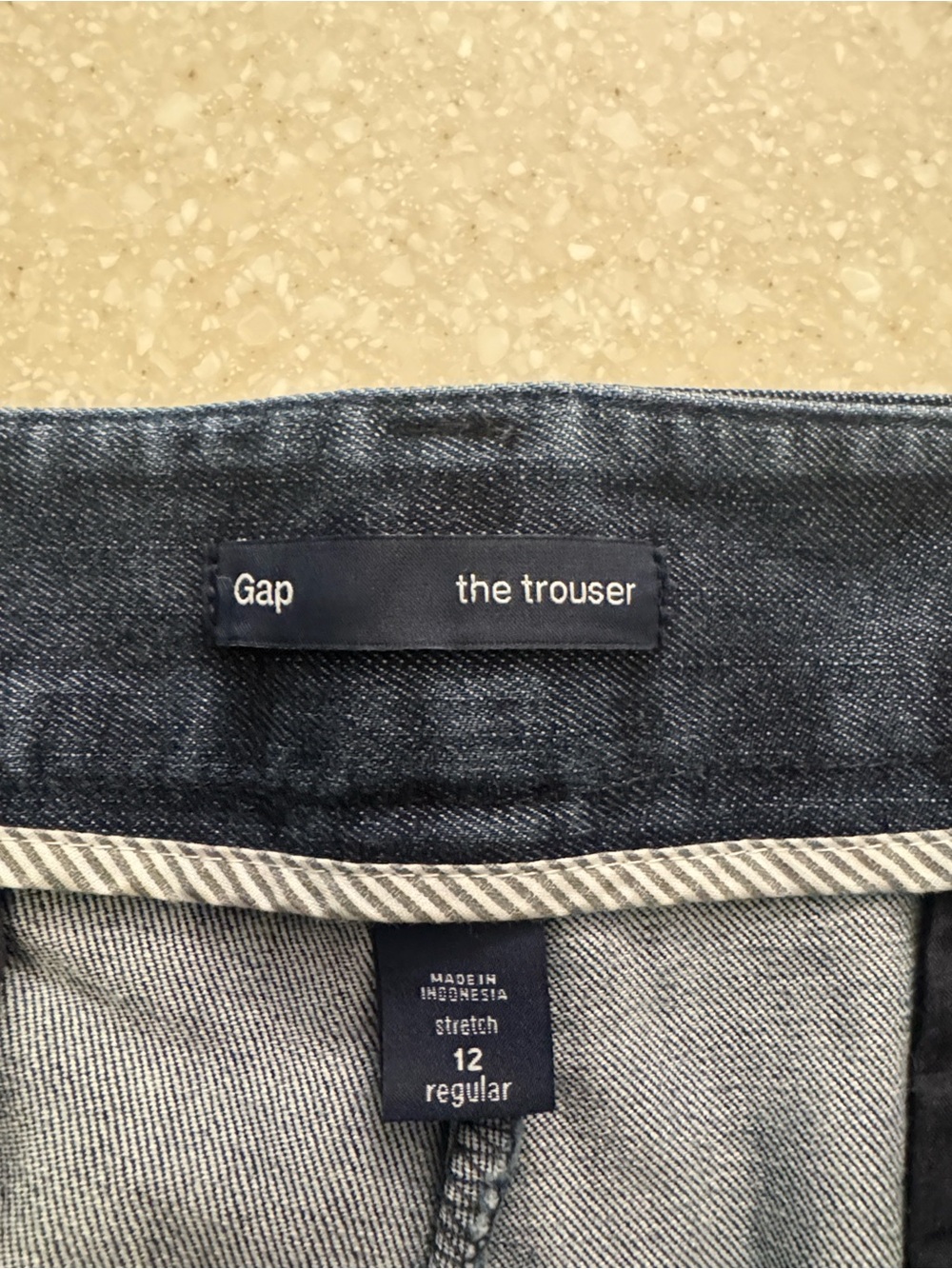 Gap Trouser Denim Stretch Jeans Sz 12 Waist 35” Dark Blue - Picture 4 of 9